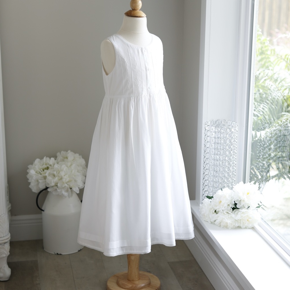 Strasburg Girls NWOT White Cotton Sundress Spring Beach Portrait